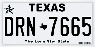 TX license plate DRN7665