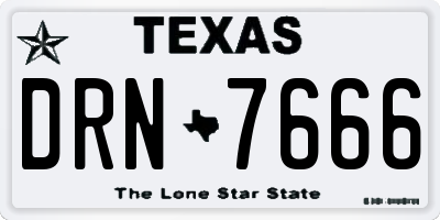 TX license plate DRN7666