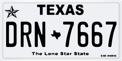 TX license plate DRN7667