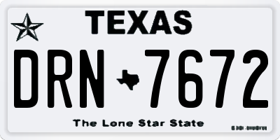 TX license plate DRN7672