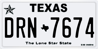 TX license plate DRN7674