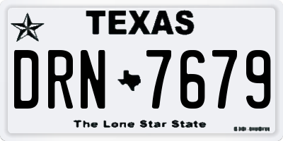 TX license plate DRN7679