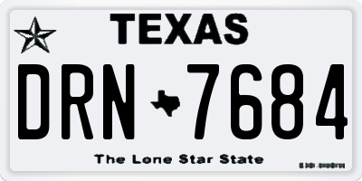 TX license plate DRN7684