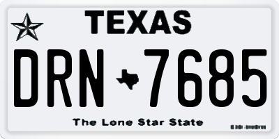 TX license plate DRN7685