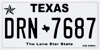 TX license plate DRN7687