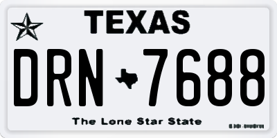 TX license plate DRN7688
