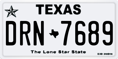 TX license plate DRN7689