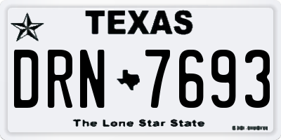 TX license plate DRN7693
