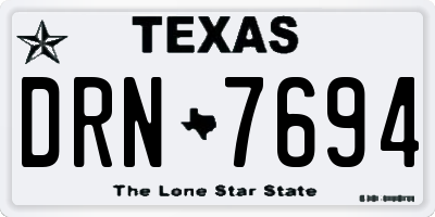 TX license plate DRN7694