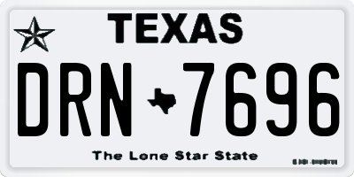 TX license plate DRN7696