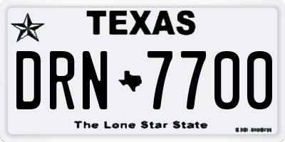 TX license plate DRN7700