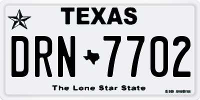 TX license plate DRN7702