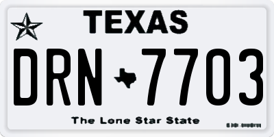 TX license plate DRN7703