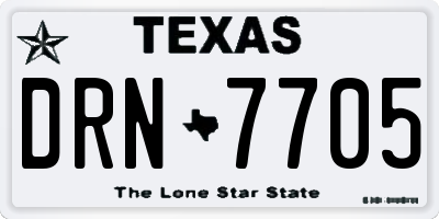 TX license plate DRN7705