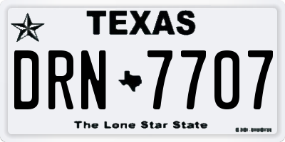 TX license plate DRN7707