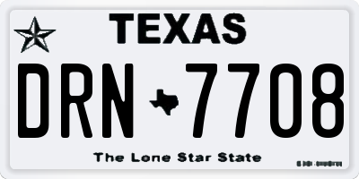 TX license plate DRN7708