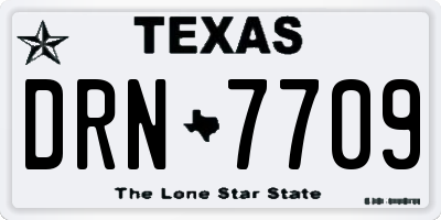 TX license plate DRN7709