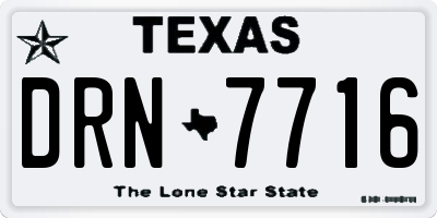 TX license plate DRN7716
