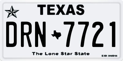 TX license plate DRN7721