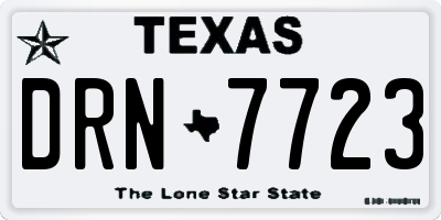 TX license plate DRN7723