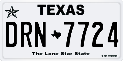 TX license plate DRN7724