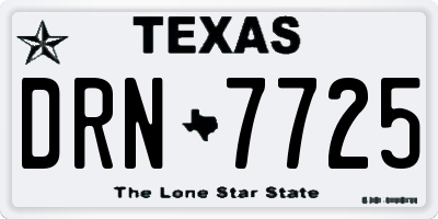 TX license plate DRN7725