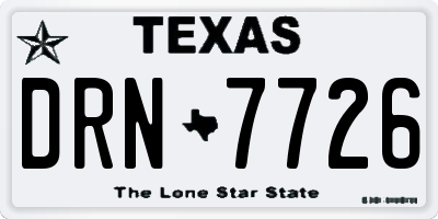 TX license plate DRN7726