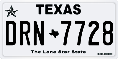 TX license plate DRN7728