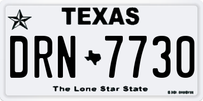 TX license plate DRN7730