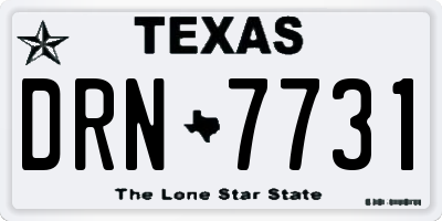 TX license plate DRN7731