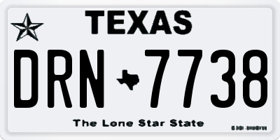 TX license plate DRN7738