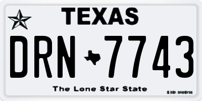 TX license plate DRN7743