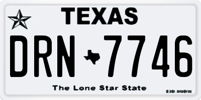 TX license plate DRN7746