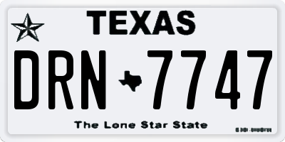 TX license plate DRN7747