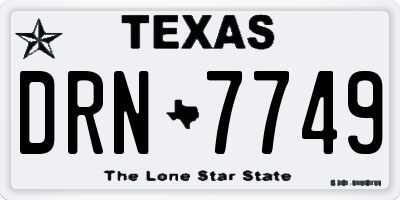 TX license plate DRN7749