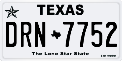 TX license plate DRN7752