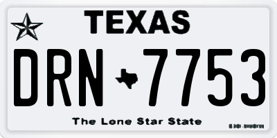 TX license plate DRN7753