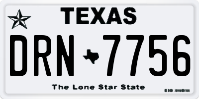 TX license plate DRN7756