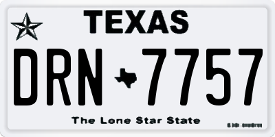 TX license plate DRN7757