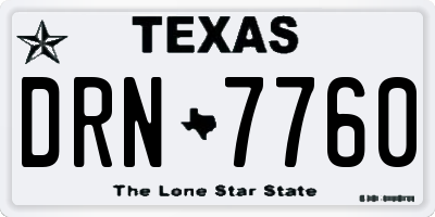 TX license plate DRN7760