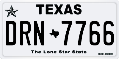 TX license plate DRN7766