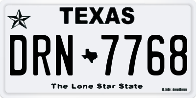TX license plate DRN7768