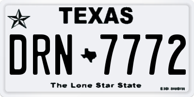 TX license plate DRN7772