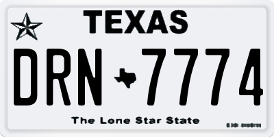 TX license plate DRN7774