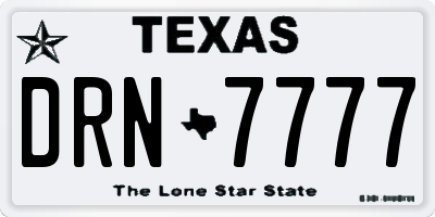TX license plate DRN7777