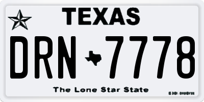 TX license plate DRN7778