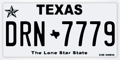 TX license plate DRN7779