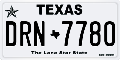 TX license plate DRN7780