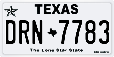TX license plate DRN7783