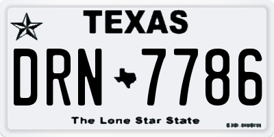 TX license plate DRN7786